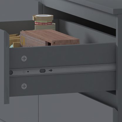 Stora 8 drawer chest matt dark grey drawer detail