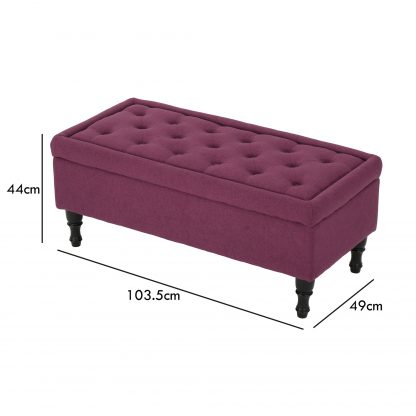 Fuchsia Ottoman dimensions