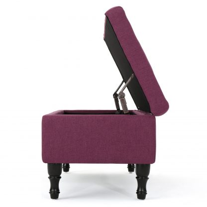 Fuchsia Ottoman side view open