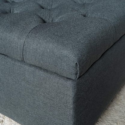 Dark Grey Buttoned Ottoman fabric