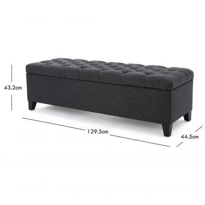 Dark Grey Buttoned Ottoman dimensions