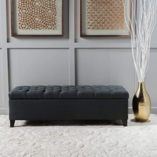 Dark Grey Buttoned Ottoman lifestyle a