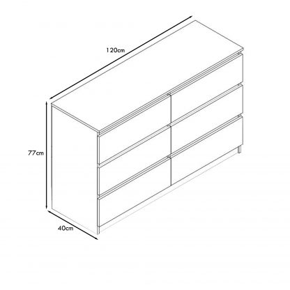 Carlton 6 drawer 120cm dimensions