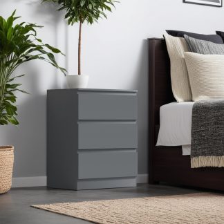 Carlton 3 drawer chest dark grey lifestyle a