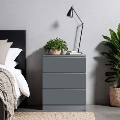 Carlton 3 drawer chest dark grey lifestyle b