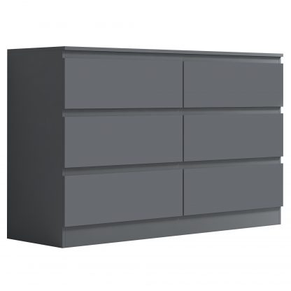 Carlton 6 drawer chest dark grey co ang