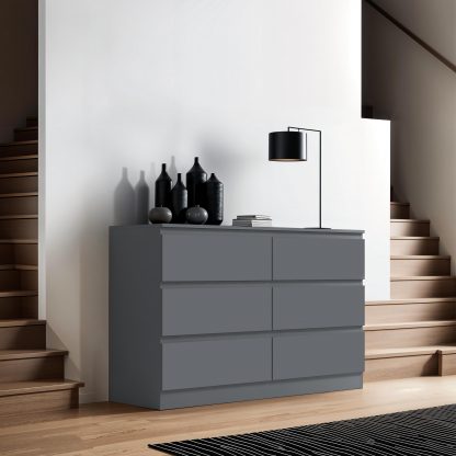 Carlton 6 drawer chest dark grey lifestyle a