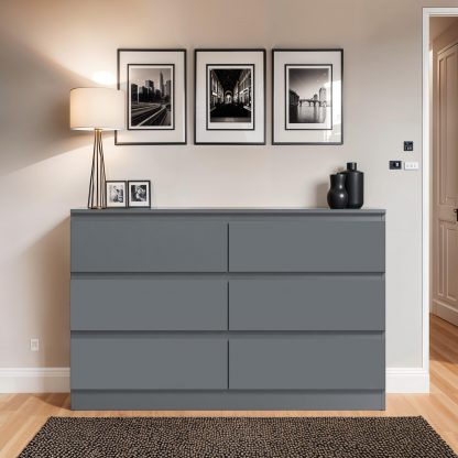 Carlton 6 drawer chest dark grey lifestyle b