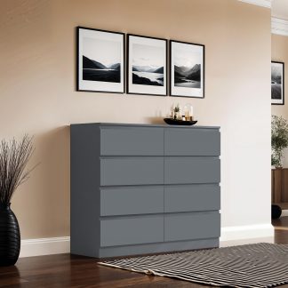 Carlton 8 drawer chest dark grey lifestyle a