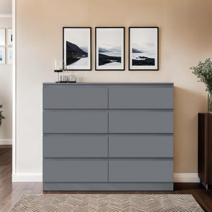 Carlton 8 drawer chest dark grey lifestyle b