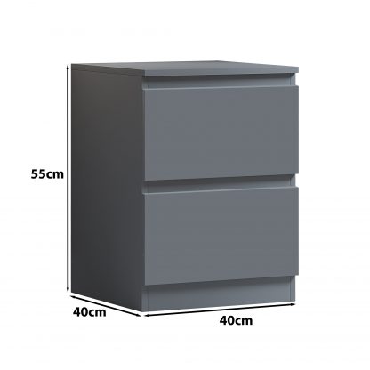 Carlton bedside dark grey dimensions