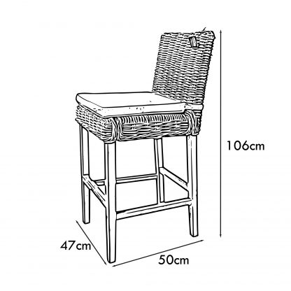 Maya Grey Bar Chairs dimensions