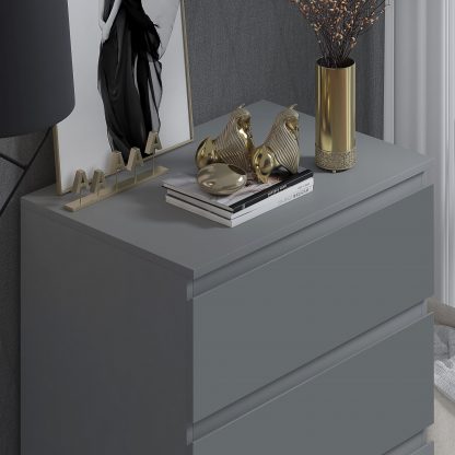 Stora 3 drawer chest dark grey top view