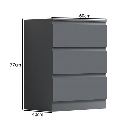 Stora 3 drawer chest dark grey dimensions