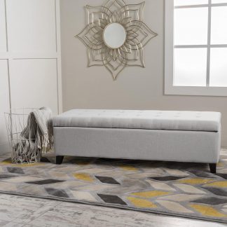 Light Grey Buttoned Ottoman lifestyle a