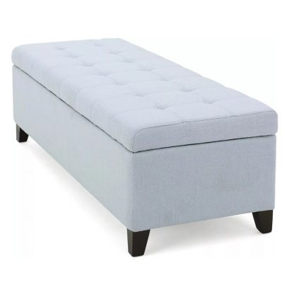 Light Blue Buttoned ottoman co ang