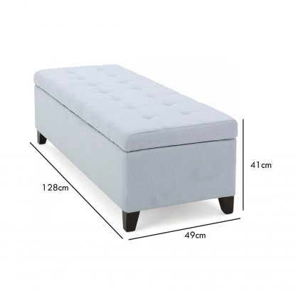 Light Blue Buttoned ottoman dimensions