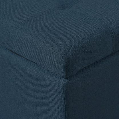 Dark Blue buttoned ottoman corner detail