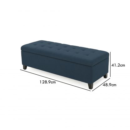 Dark Blue buttoned ottoman dimensions