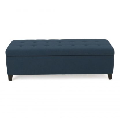 Dark Blue buttoned ottoman co so