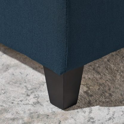 Dark Blue buttoned ottoman leg detail