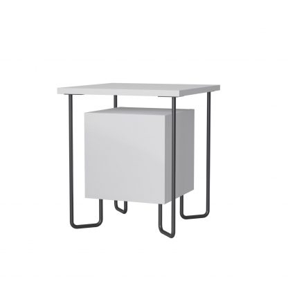 Decortie Acres Modern Bedside Table White 40cm Wide - Image 3