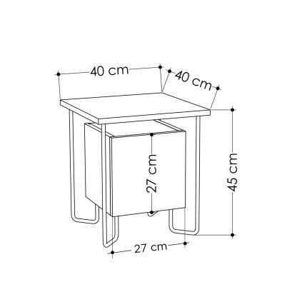 Decortie Acres Modern Bedside Table White 40cm Wide - Image 2