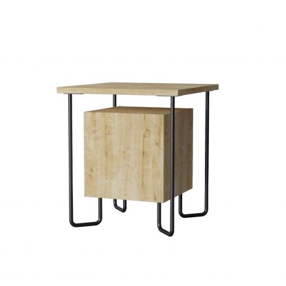 Decortie Acres Modern Bedside Table Oak 40cm Wide - Image 3