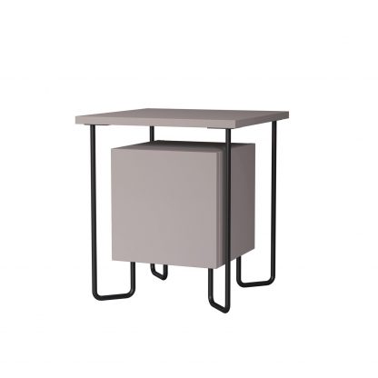 Decortie Acres Modern Bedside Table Mocha Grey 40cm Wide - Image 3