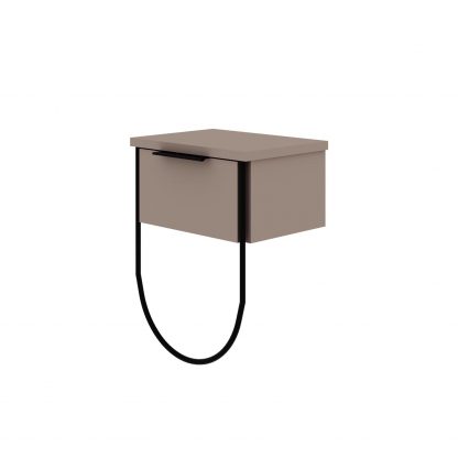 Decortie Norfolk Modern Bedside Table Mocha Grey 33cm Wide - Image 2