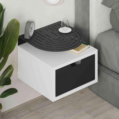 Decortie Modern Oslo Nightstand  Bedside Table with Drawer White