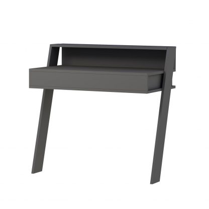 Decortie Cowork Modern Desk Anthracite Grey Wall Mounted With Drawer 94cm Wide - Image 2