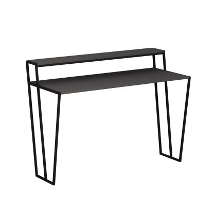 Decortie Pal Modern Study Desk Anthracite Grey With Monitor Stand 124cm Wide - Image 2