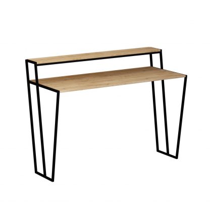 Decortie Pal Modern Study Desk Oak With Monitor Stand 124cm Wide - Image 5