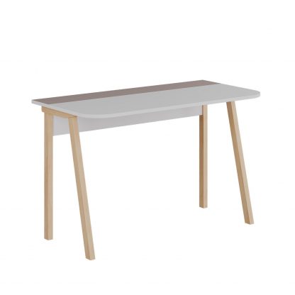 Decortie Luton Modern Desk White Mocha Grey 120cm Wide - Image 3