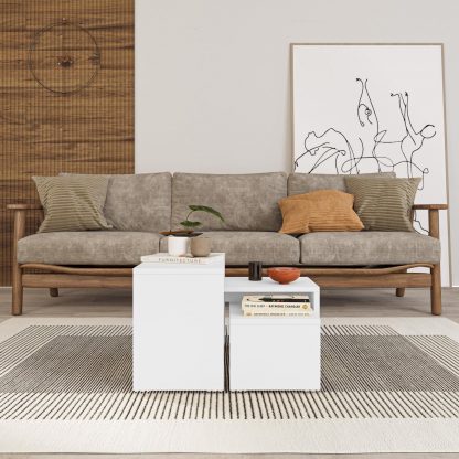 Decortie Kanta Modern Coffee Table White - Image 4