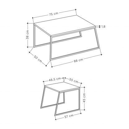 Decortie Pal Modern Coffee Table Mocha Grey - Image 2