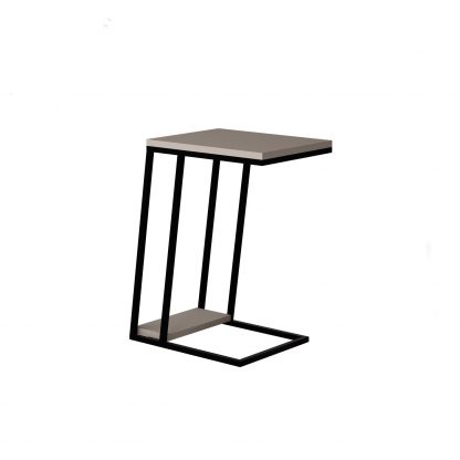 Decortie Pal Modern C Shape Side End Table Mocha Grey - Image 2