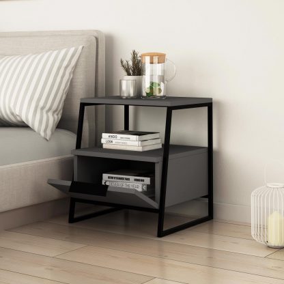 Decortie Pal Modern Nightstand Anthracite Grey - Image 3