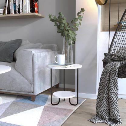 Decortie Corro Modern Side End Table White