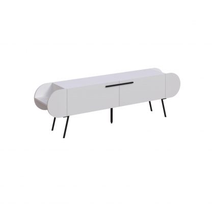 Decortie Capsule Modern TV Unit Multimedia Centre White with Storage - Image 7