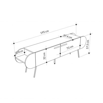 Decortie Capsule Modern TV Unit Multimedia Centre White with Storage - Image 2