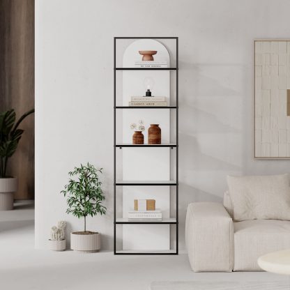 Archy Modern Bookcase 5-Tier Wall Mounted Shelf White 180 cm