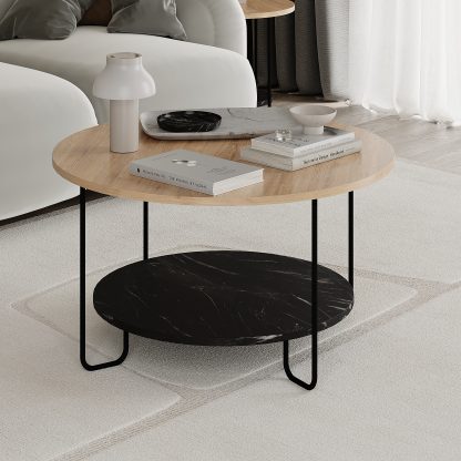 Corro Modern Coffee Table Oak Lotus