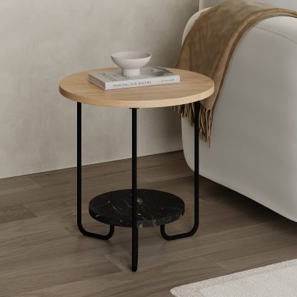 Corro Modern Side End Table Oak Lotus