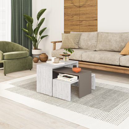 Kanta Modern Coffee Table Ancient White/Mocha Grey - Image 7