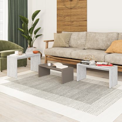 Kanta Modern Coffee Table Ancient White/Mocha Grey