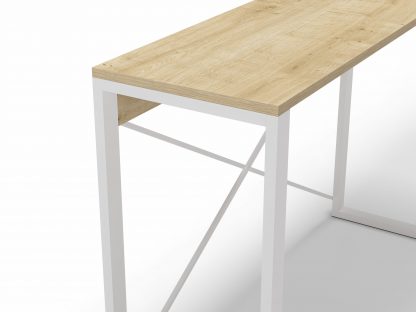 Modern Archie Console Table Sapphire Oak 110cm with White Metal Legs - Image 4