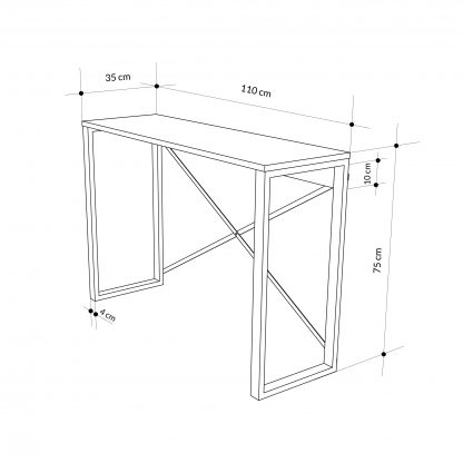 Modern Archie Console Table Sapphire Oak 110cm with White Metal Legs - Image 2