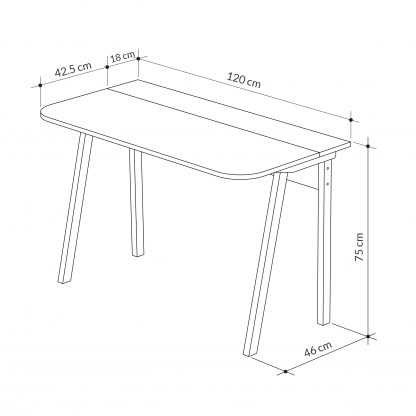 Luton Modern Study Desk Oak 120cm Wide - Image 2